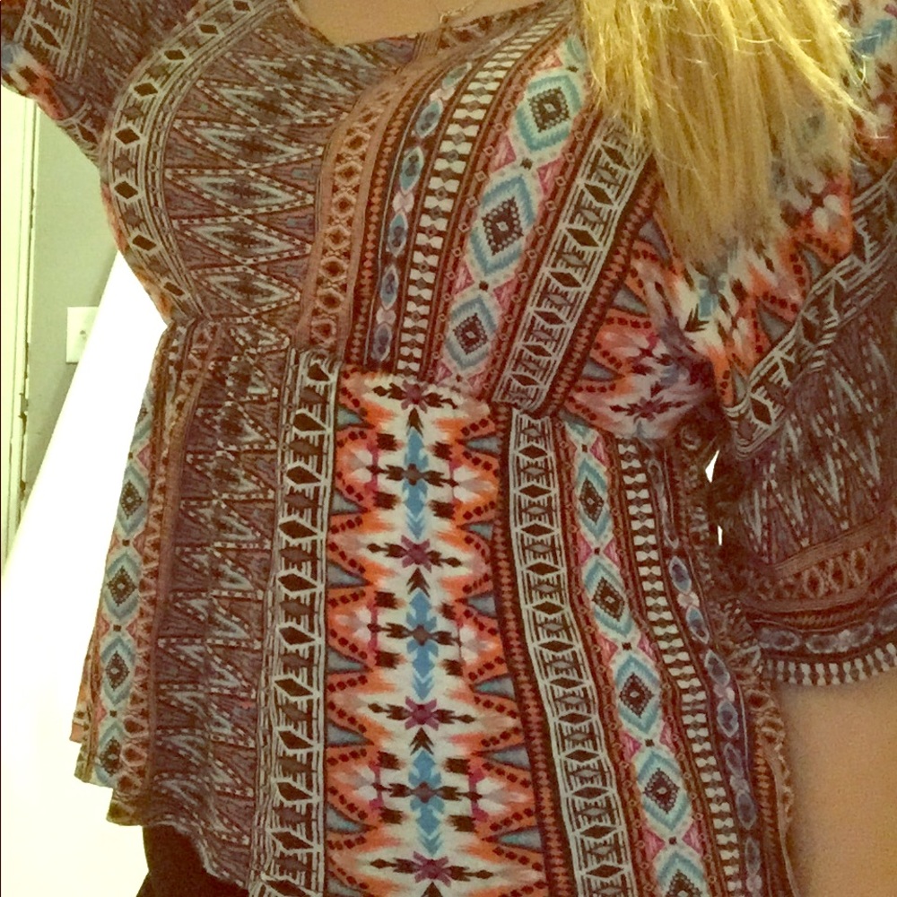 Patterned multicolored top